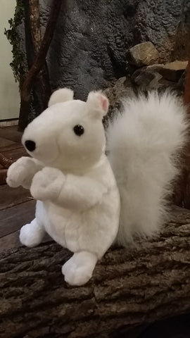 Stuffed Animal - Large Plush White Squirrel with Black Nose