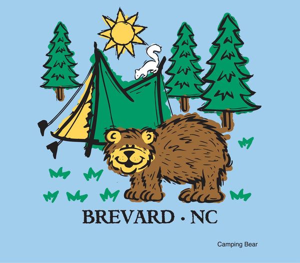 T-Shirt - Toddler - Camping in Brevard, NC - Short Sleeve in Blue