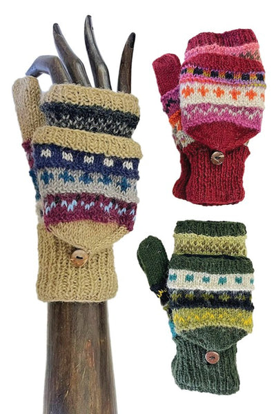 Wool Mittens - 100% Wool, 100% Fleece Lined